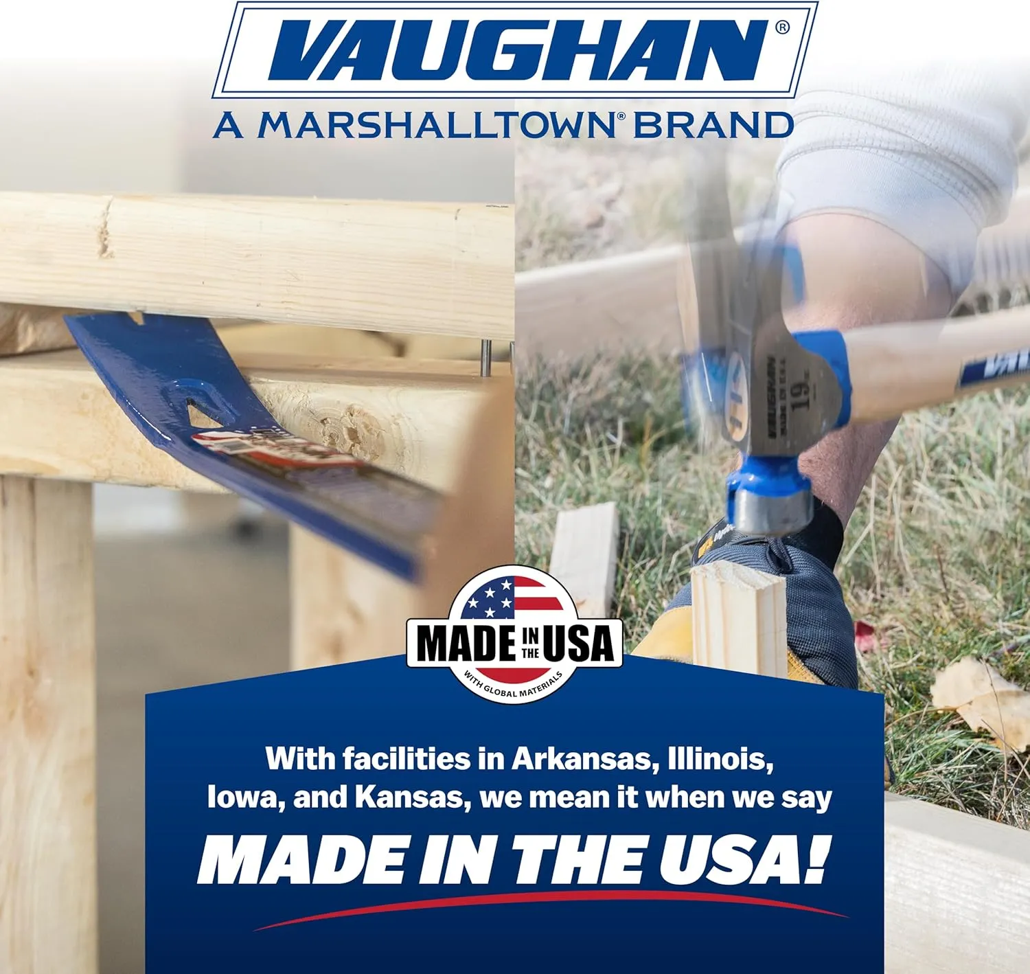 VAUGHAN CF2P California Framer Hammer, 19 oz Smooth, Nail Starter, Made In The USA, VN11601