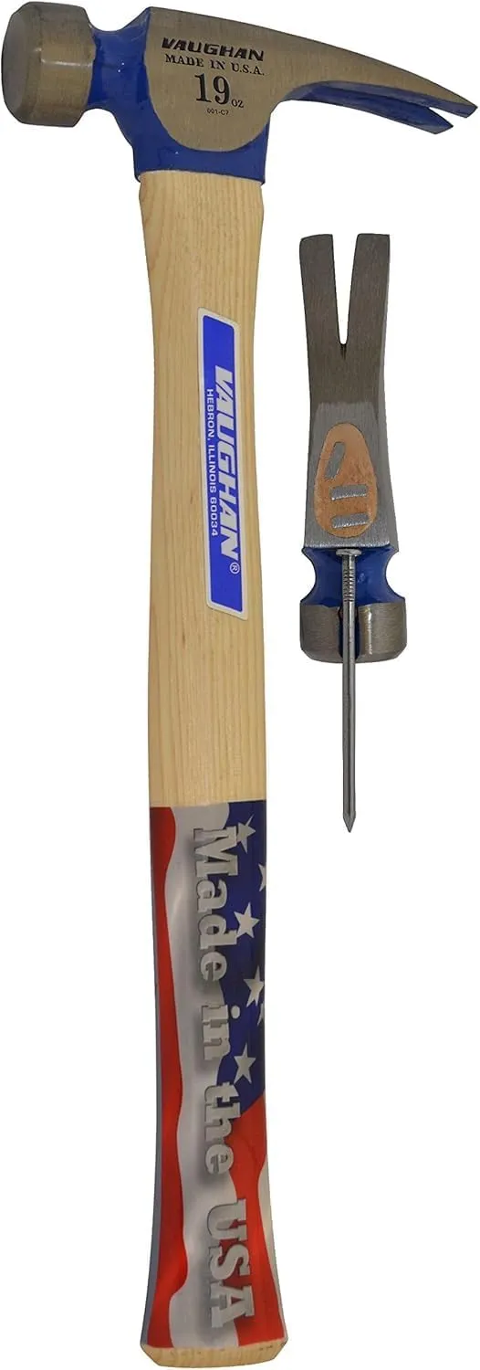 VAUGHAN CF2P California Framer Hammer, 19 oz Smooth, Nail Starter, Made In The USA, VN11601