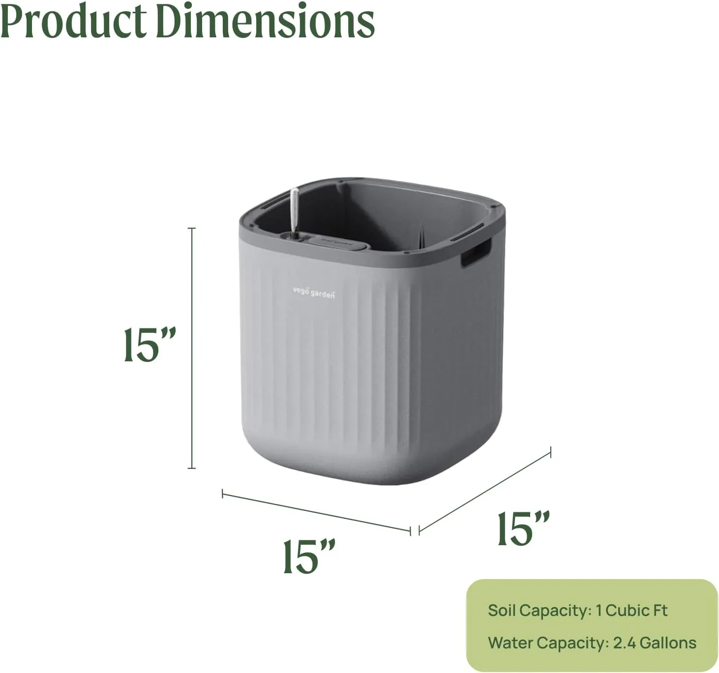 Vego garden Self Watering Pots Home Planters with Water Gauge for Effortless Indoor Plants Fog Gray