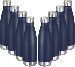 VEGOND 17oz Stainless Steel Water Bottles Bulk, Reusable Metal Sports Water Bottle Keeps Drink Hot and Cold, BPA Free Double Wall Vacuum Cola Shape Insulated Water Bottles for Camping Gym, 8 Pack