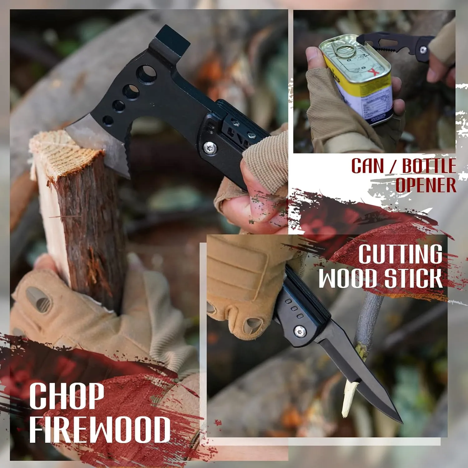 VEITORLD Father's Day, Gifts for Men Dad Husband from Daughter Son, Survival Gear and Equipment, Multitool Axe Hammer Camping Accessories, Unique Hunting Fishing Gift Ideas for Him Boyfriend Grandpa