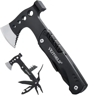 VEITORLD Father's Day, Gifts for Men Dad Husband from Daughter Son, Survival Gear and Equipment, Multitool Axe Hammer Camping Accessories, Unique Hunting Fishing Gift Ideas for Him Boyfriend Grandpa