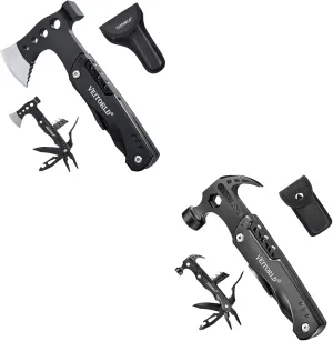 VEITORLD Survival Tools Hammer Multitool, Multitool Axe Hammer, Mens Stocking Stuffers, Cool Gadgets, Mens Gifts for Christmas