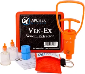 Ven-Ex Snake Bite Kit, Bee Sting Kit, Venom Extractor Suction Pump, Bite and Sting First Aid for Hiking, Backpacking and Camping, Includes Bonus CPR face Shield
