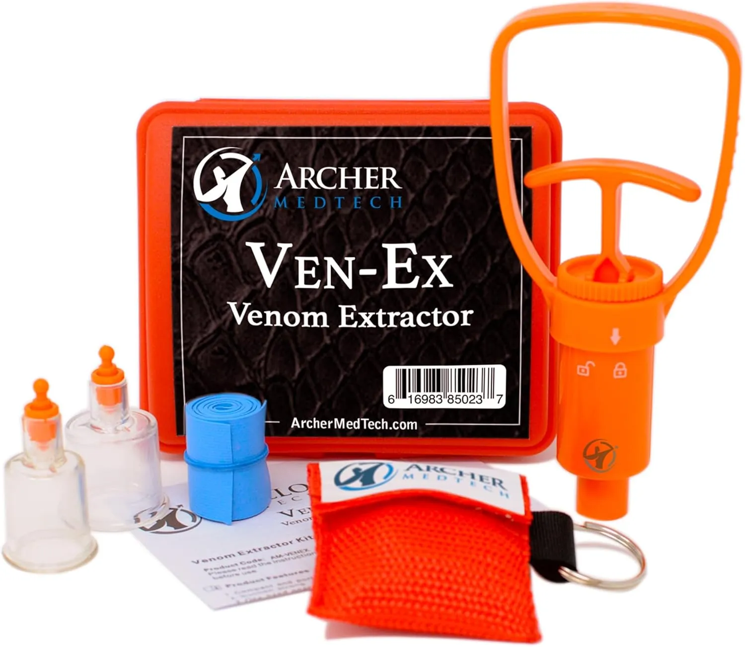Ven-Ex Snake Bite Kit, Bee Sting Kit, Venom Extractor Suction Pump, Bite and Sting First Aid for Hiking, Backpacking and Camping, Includes Bonus CPR face Shield
