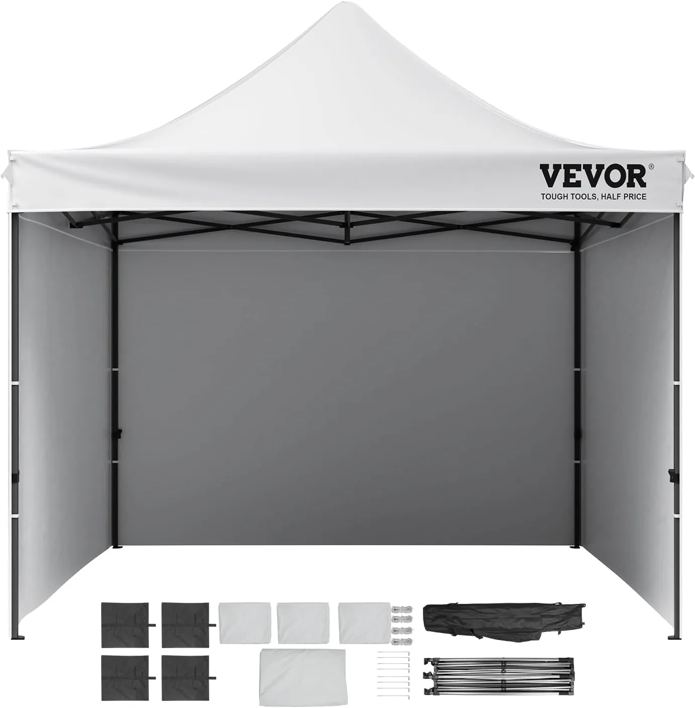 VEVOR 10x10 FT Pop up Canopy with Removable Sidewalls, Instant Canopies Portable Gazebo & Wheeled Bag, UV Resistant Waterproof, Enclosed Canopy Tent for Outdoor Events, Patio, Backyard, Party, Camping