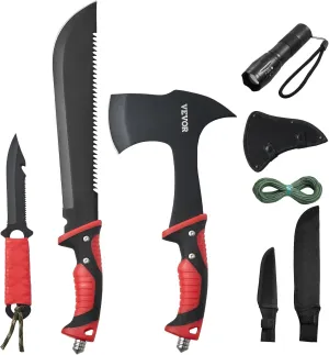 VEVOR Hunting Knife and Hatchet Axe Combo Set