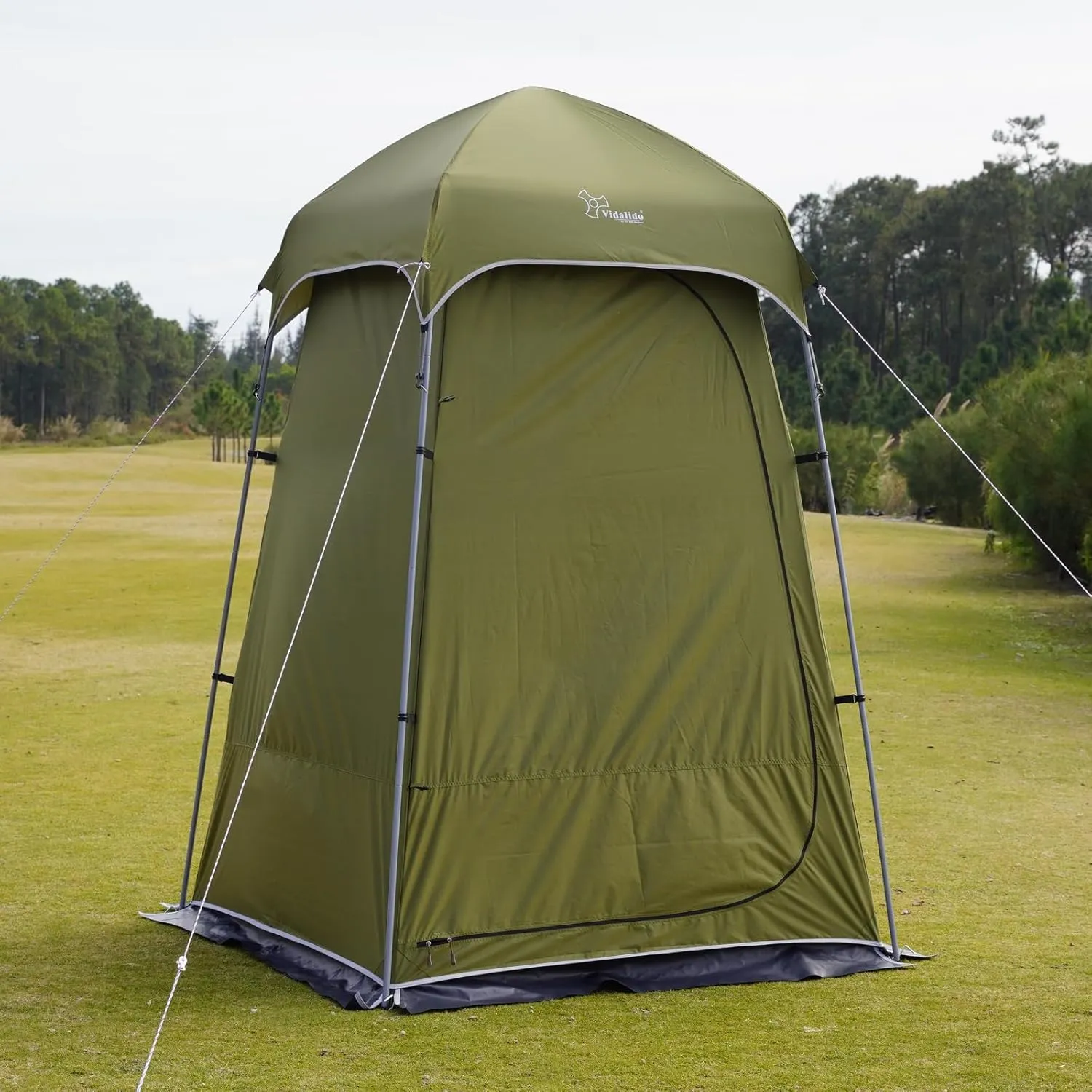 Vidalido Outdoor Camping Shower Tent Easy Setup Privacy Tent Changing Room Portable Camp Shower Tents for Camping with Floor, Waterproof Privacy Shelters Camping Toilet Tent