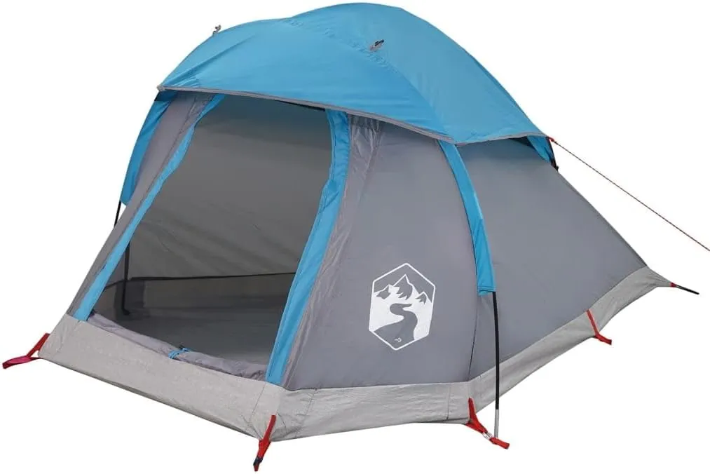 vidaXL Camping Tent Dome 1-Person, Garden Shelter, Portable Canopy for Outdoor Patio Hiking, Lightweight Tent, Foldable Tent, Blue Waterproof