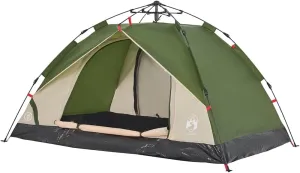 vidaXL Camping Tent Dome 2-Person, Garden Shelter, Portable Canopy for Outdoor Patio Hiking, Foldable Dome Tent, Green Quick Release