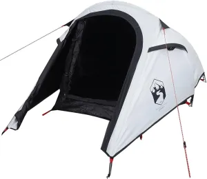 vidaXL Camping Tent Tunnel 2-Person White Blackout Fabric Waterproof