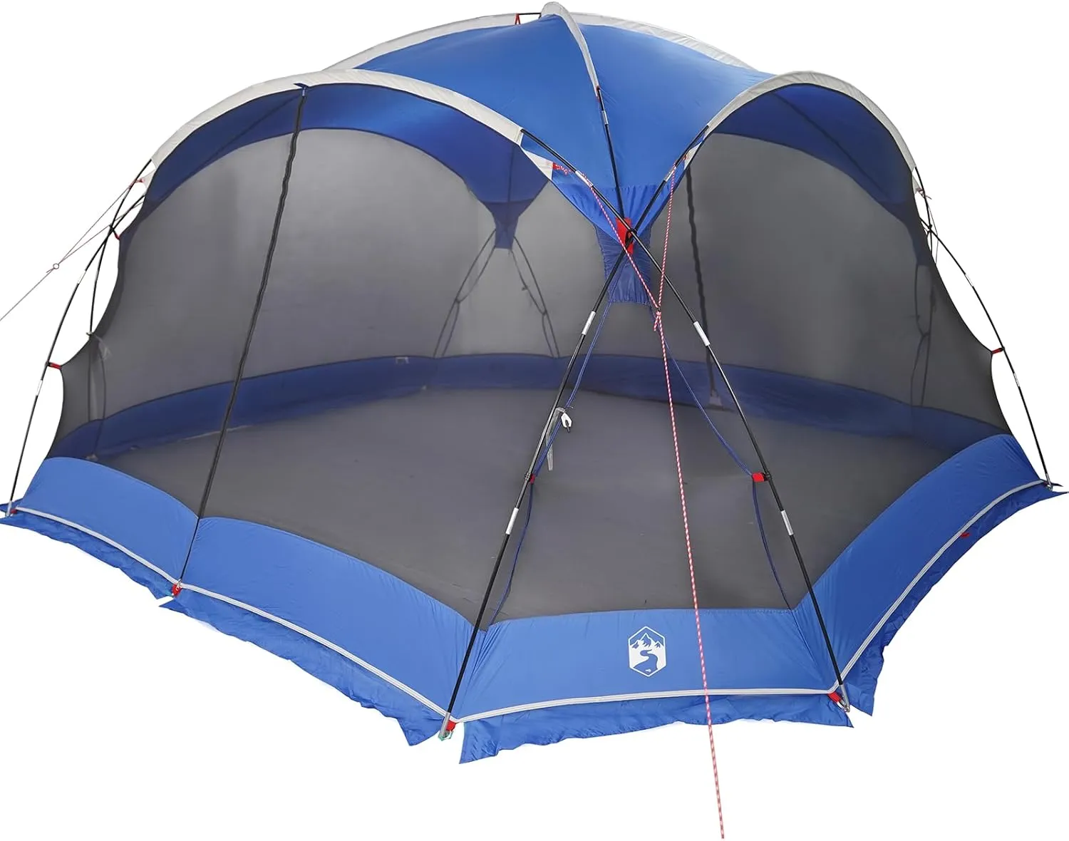 vidaXL Extra Large Collapsible Camping Tent | Water Resistant UV Suitable for 10 People Portable and Easy Setup Modern Azure Blue Design Outdoor Family