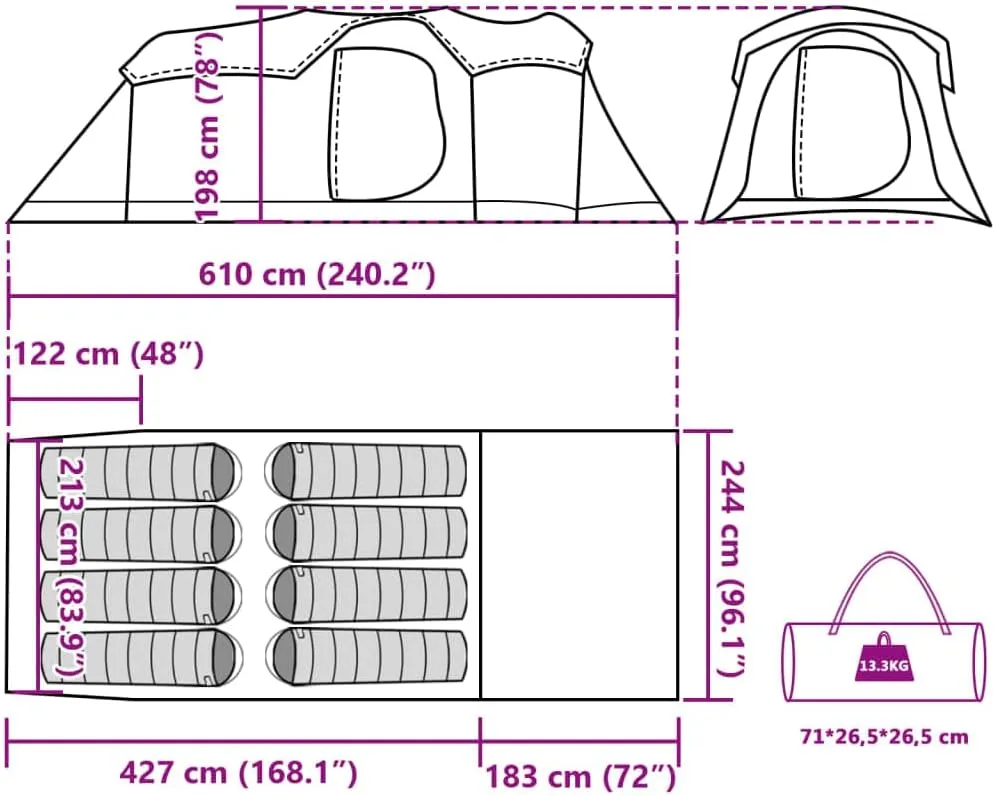 vidaXL Family Tent Family Tents Tent