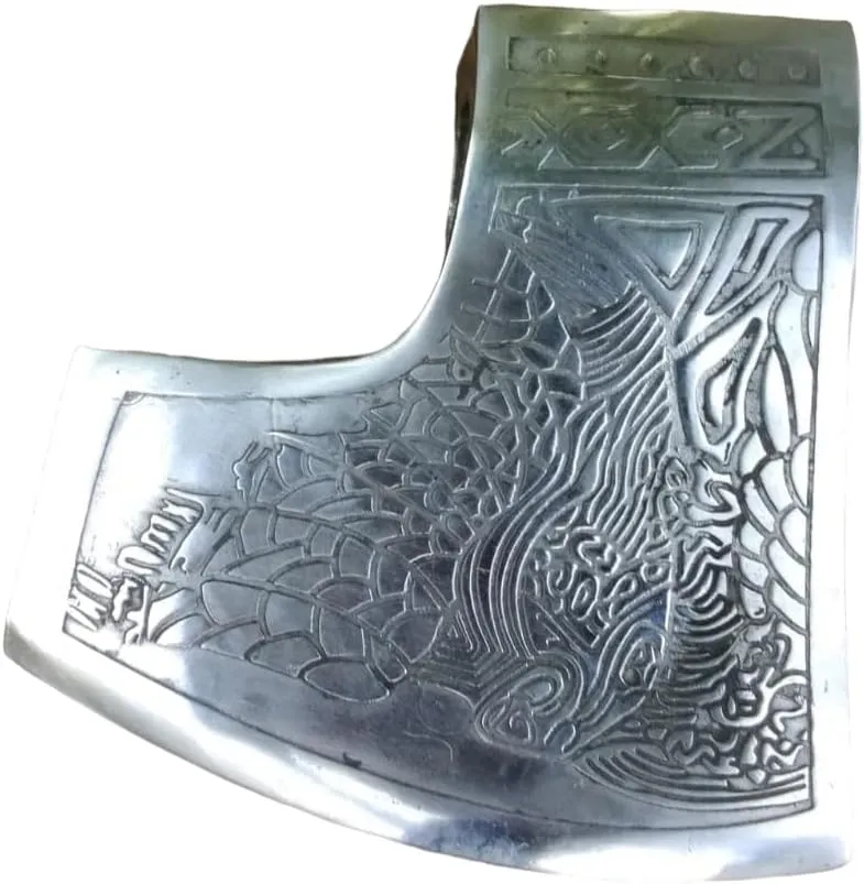Viking Axe Blade Forged Camping Axe Blade, High Carbon Steel EN 45 Sharp Blade Viking Bearded Nordic, Handmade Blade Camping Axe Hatchet-Norse Axe, Tomahawk Vikings Bearded Axe A01 AZHAN STEEL CRAFT