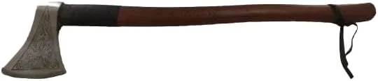 Viking Axe Forged Camping Axe with Wood Shaft, High Carbon Steel EN 45 Sharp Blade Viking Bearded Nordic,Handmade Camping Axe Hatchet-Norse Axe, Tomahawk Vikings Bearded Axe A21 AZHAN STEEL CRAFT