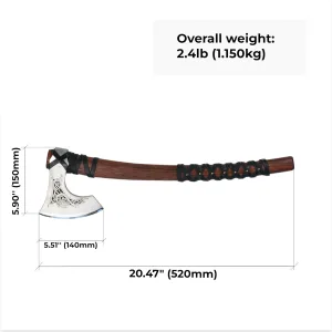 Viking Axes with Leather Sheath - Forged Bearded Axe - Functional Viking Hatchet - Handmade (Functional Viking Beard Axe)