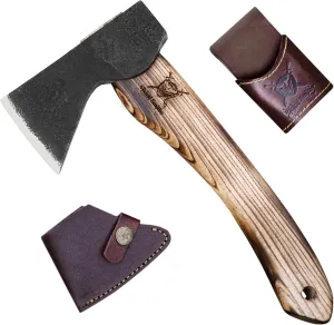 VikingSmithy Axes and Hatchets with Sheath - Wood Splitting Axe and Chopping Hatchet for Camping, Survival, and Gardening - Premium Bushcraft Axe