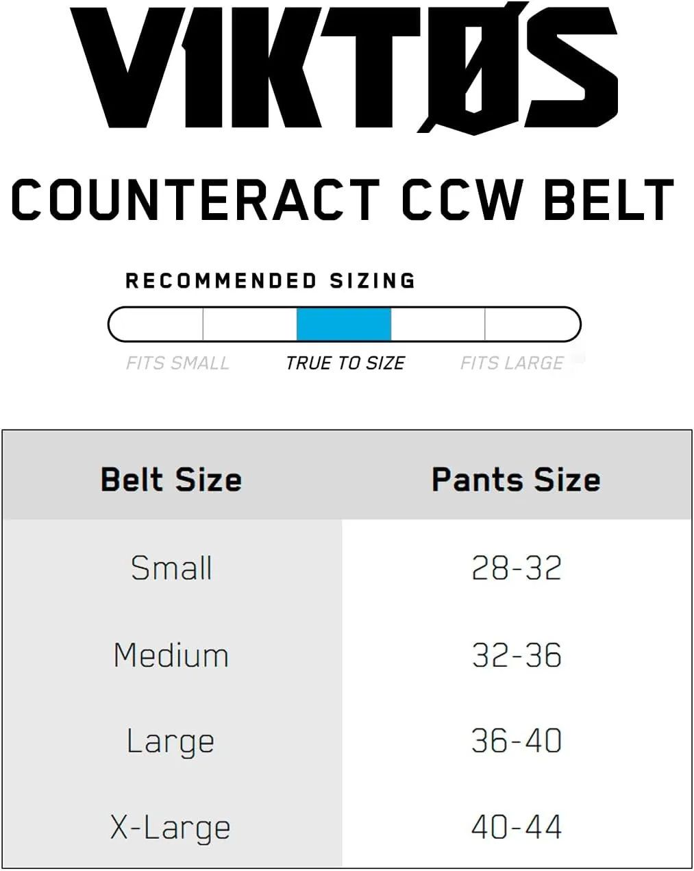 VIKTOS Men's Counteract CCW Durable Magnetic V-Buckle Adjustable EDC & Concealed Carry Hunting Shooting Gun Holster Belt