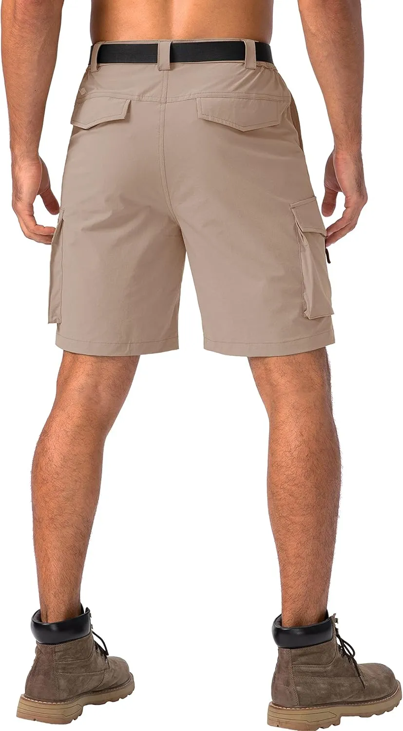 Viodia Men's Hiking Cargo Shorts Stretch Tactical Shorts for Men with 8 Pockets Quick Dry Lightweight Shorts for Work Fishing