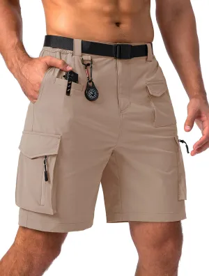 Viodia Men's Hiking Cargo Shorts Stretch Tactical Shorts for Men with 8 Pockets Quick Dry Lightweight Shorts for Work Fishing