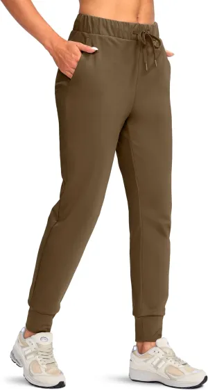 Viodia Women's Fleece Lined Joggers Thermal Winter Sweatpants Waterproof Cold Weather Pants for Hiking Travel Running