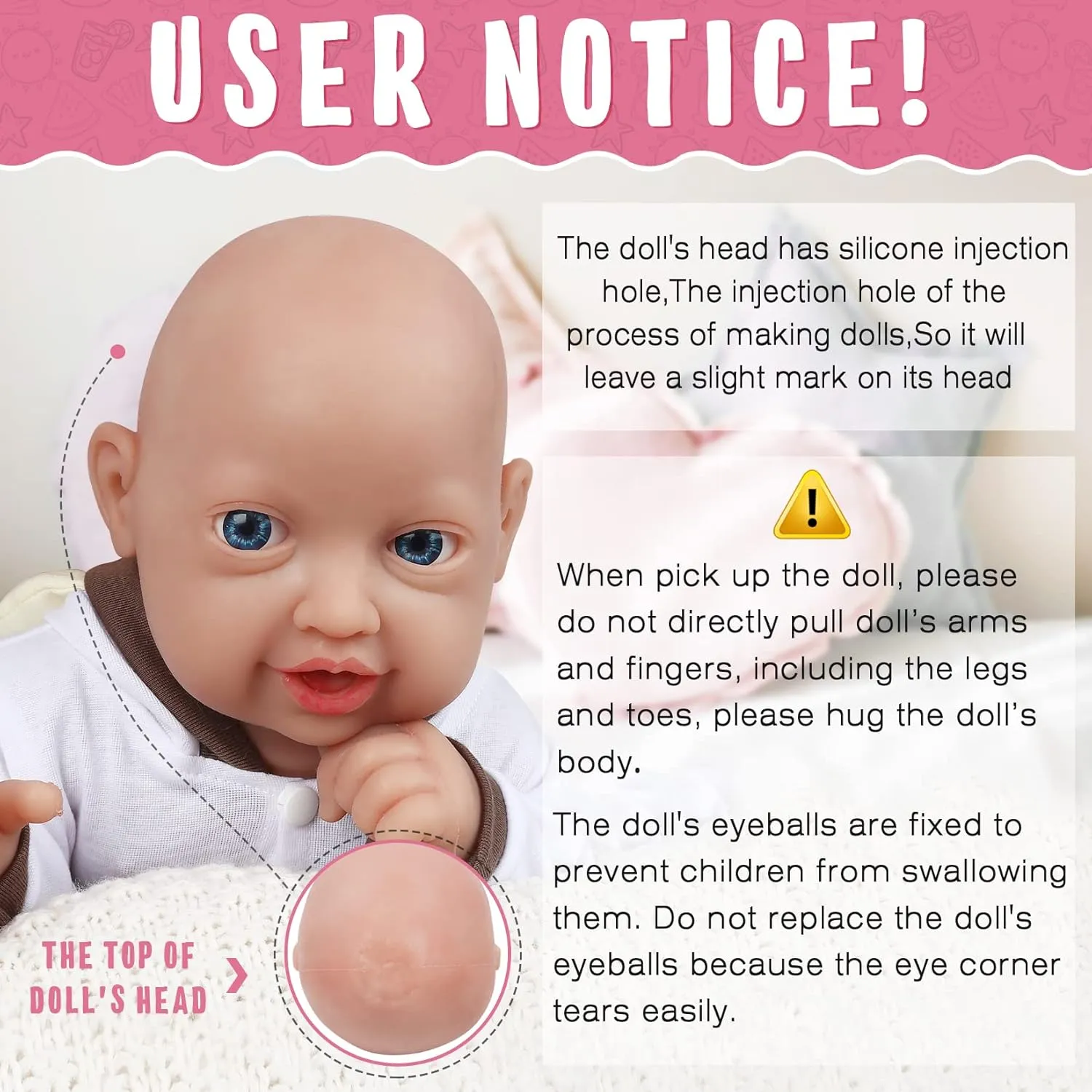 Vollence 16 inch Reborn Silicone Baby Dolls Girl Cute Lifelike Platinum Newborn Silicone Baby Dolls Anti-Stress Toys My Melody for Kid with Gift Box for Kids Age 3  - Girl