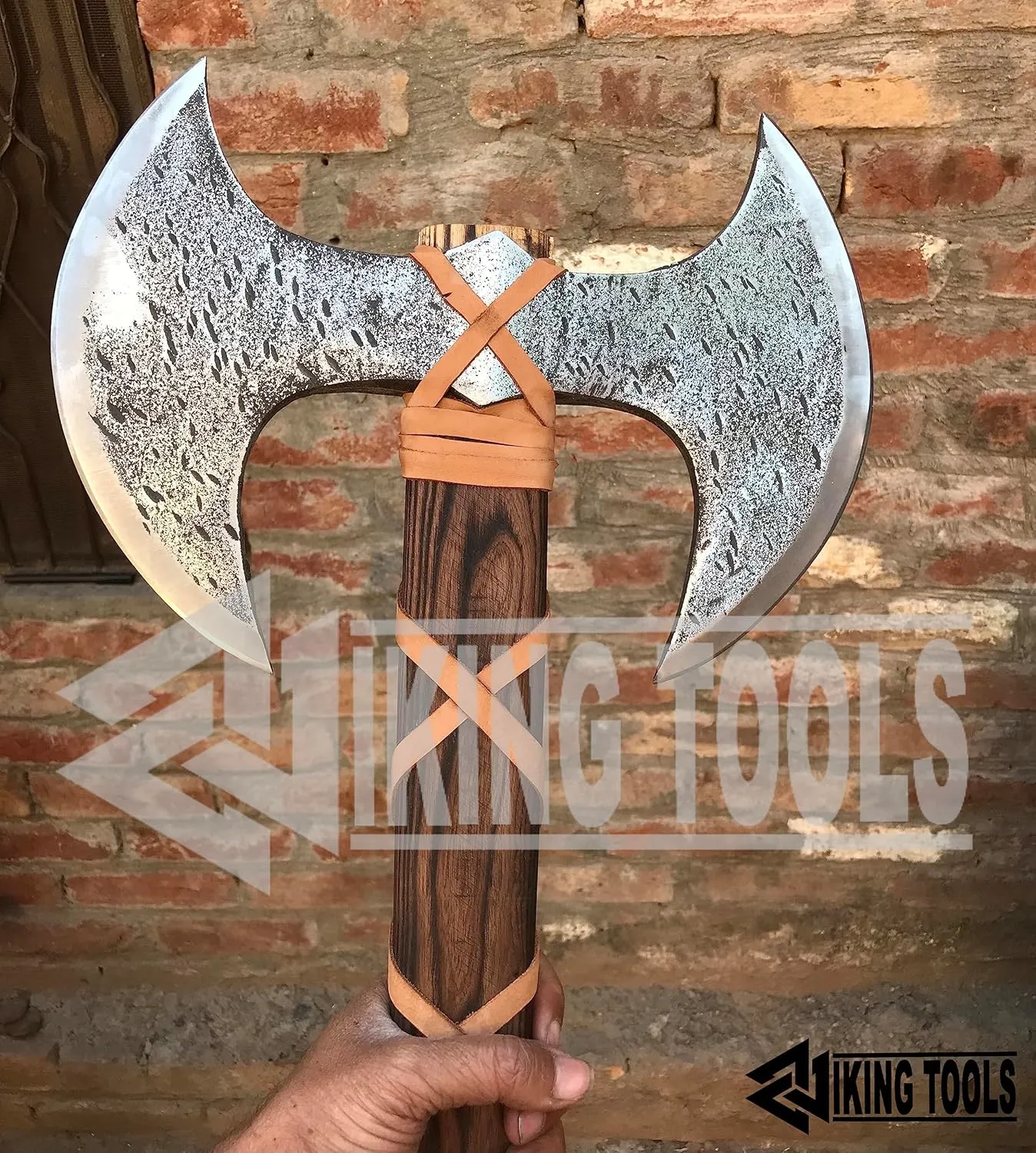VT-40' Large Norse Berserker Axe - Hand Forged Steel, Scandinavian Style Viking Double Headed Axe