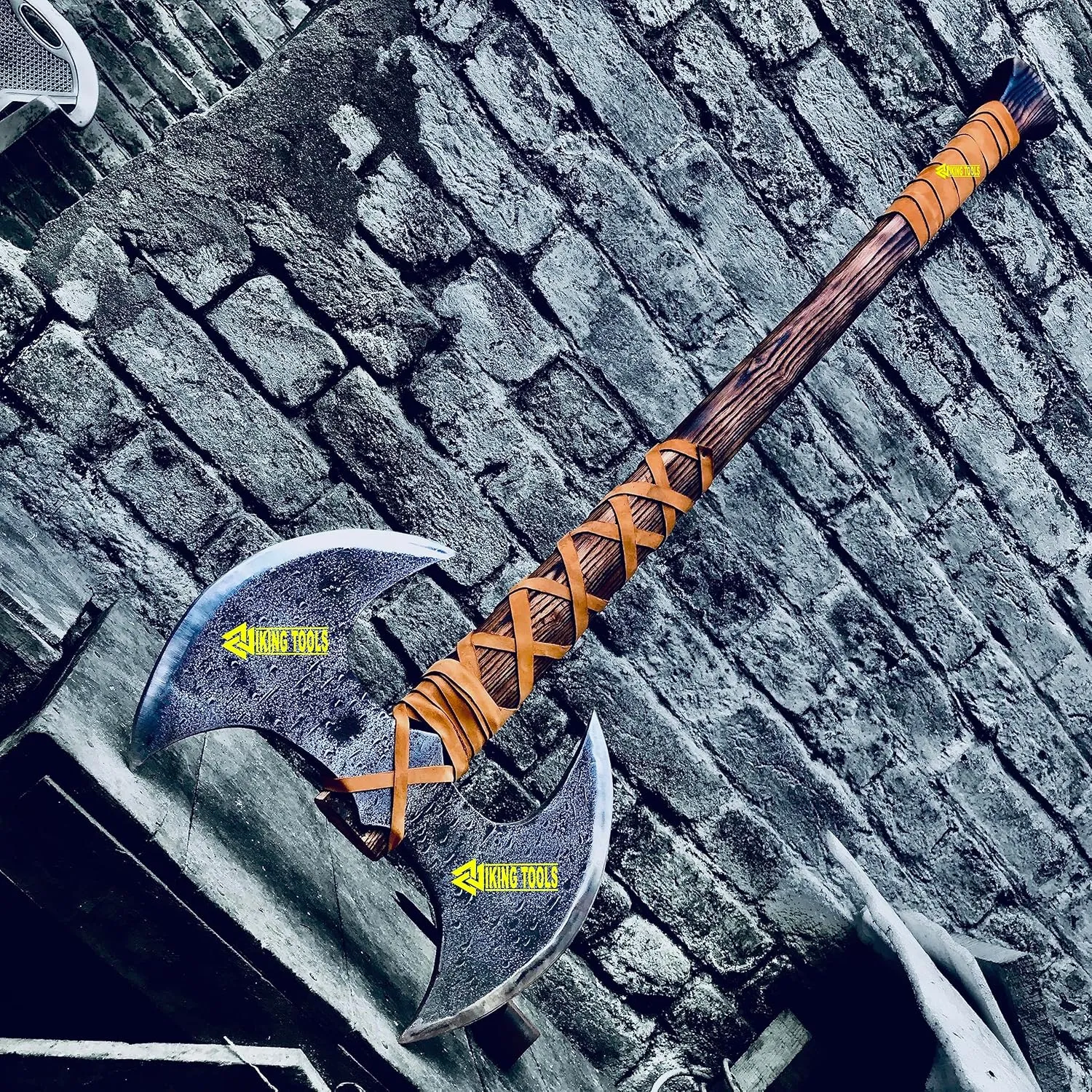 VT-40' Large Norse Berserker Axe - Hand Forged Steel, Scandinavian Style Viking Double Headed Axe