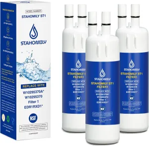 W10295370A water filter replacement for Whirlpool EDR1RXD1, Everydrop Filter 1, W10295370, WHR1RXD1, KAD1RXD1, P4RFWB, P8RFWB2L, Compatible with Kenmore 46-9930, 46-9081，Pack of 3
