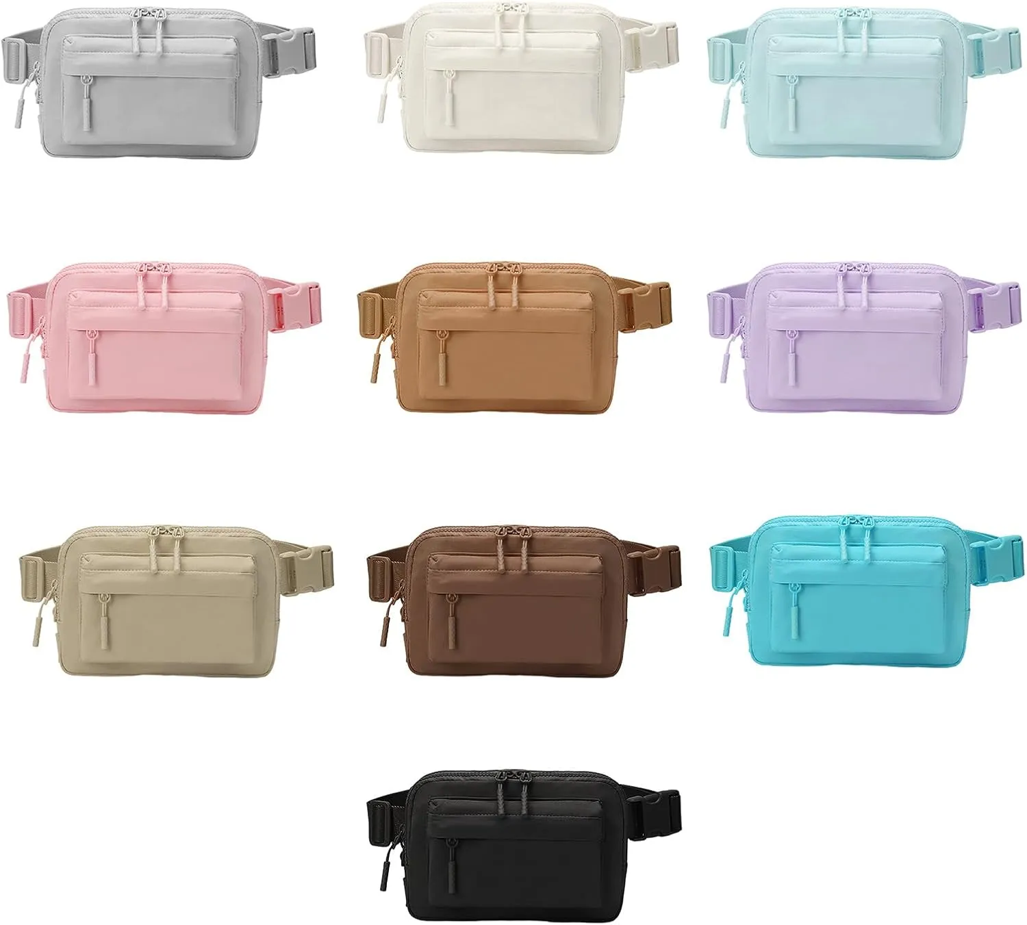 Waist Bag Small Crossbody Bag Fashion Waist Pack Solid Color Chest Bag With Adjustable Strap Belt Bag For Running Hiking