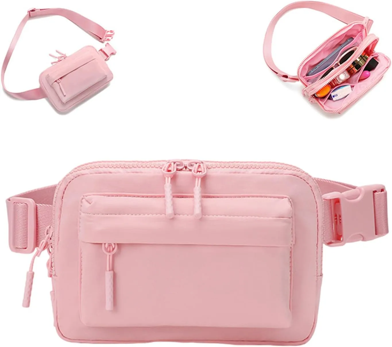 Waist Bag Small Crossbody Bag Fashion Waist Pack Solid Color Chest Bag With Adjustable Strap Belt Bag For Running Hiking