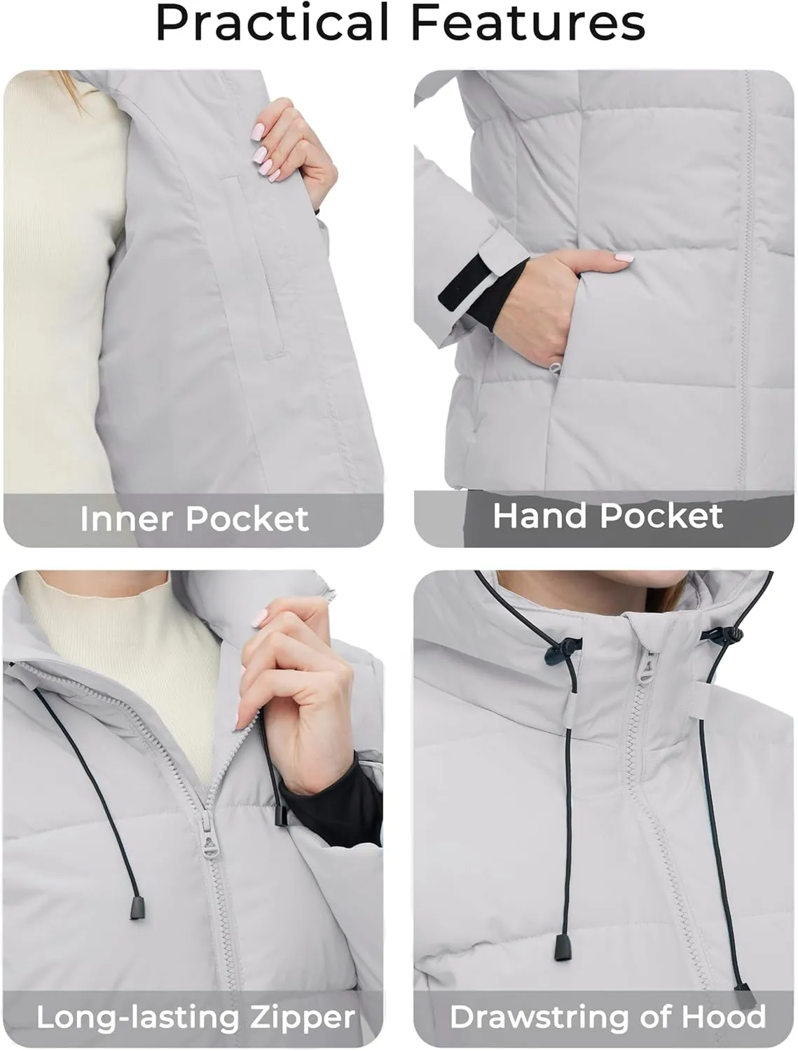 wantdo Women's Recycled Winter Coat Waterproof Puffer Jackets With Hood