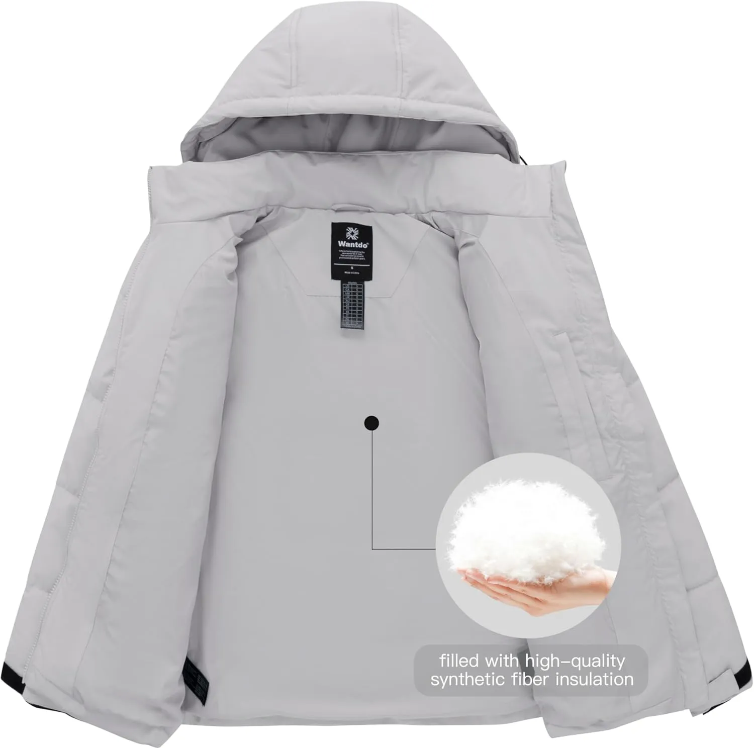 wantdo Women's Recycled Winter Coat Waterproof Puffer Jackets With Hood
