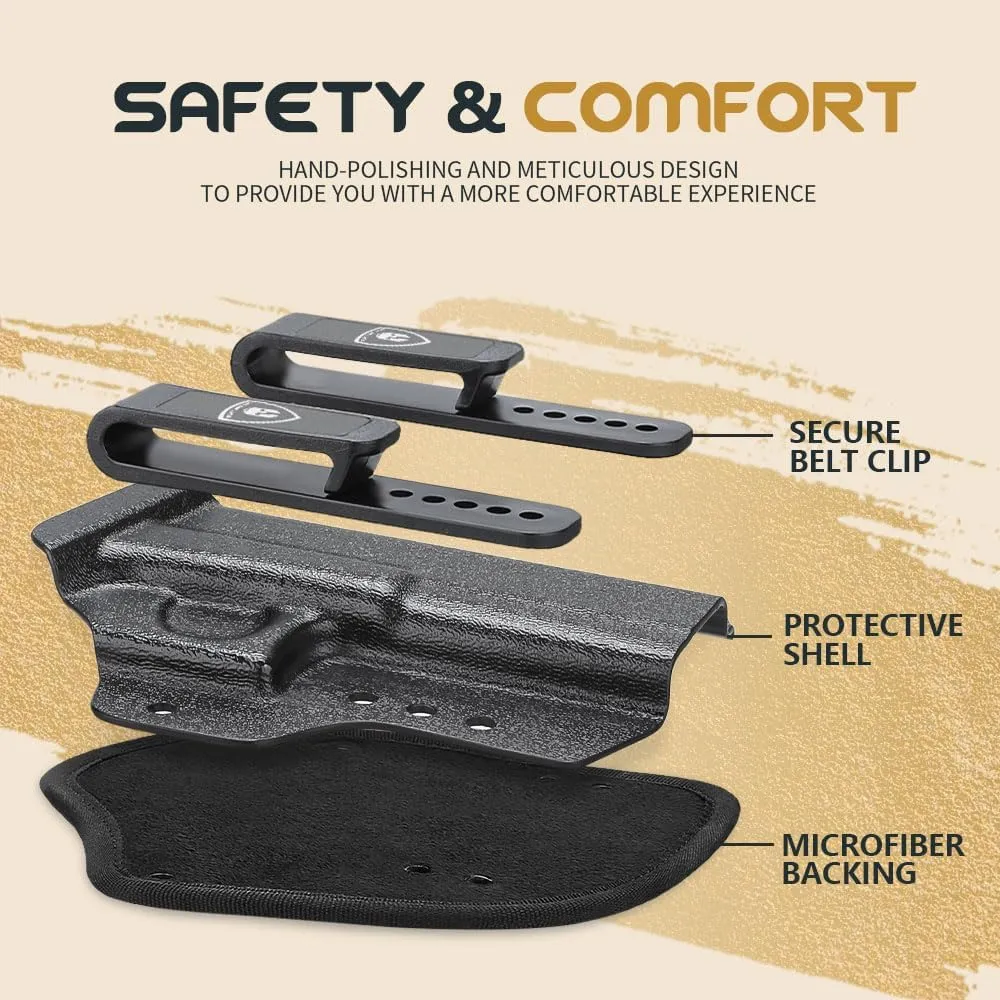 WARRIORLAND Hybrid Kydex & Nylon Holster, Optional for Glock 17/19/19X/ 43/43X/45, Taurus G2C /G3C, Sig P320 / P365/P365X/P365XL, 1911 5" (No Rail) and More, Optics Cut & Open Muzzle, Concealed Carry