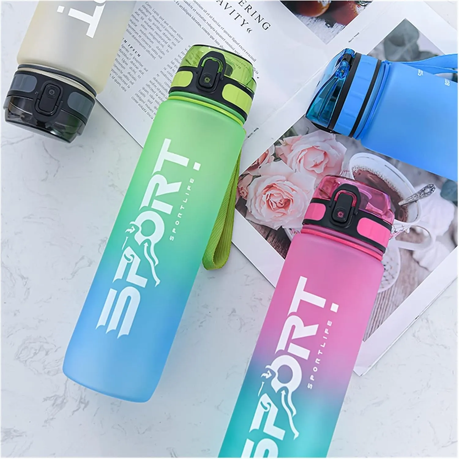 Water Bottle 1L Sport Bottle Water Cup Bottle Outdoor Travel Portable Leak Proof Drink Glass Home Plastic Fitness Glass No BPA water bottle