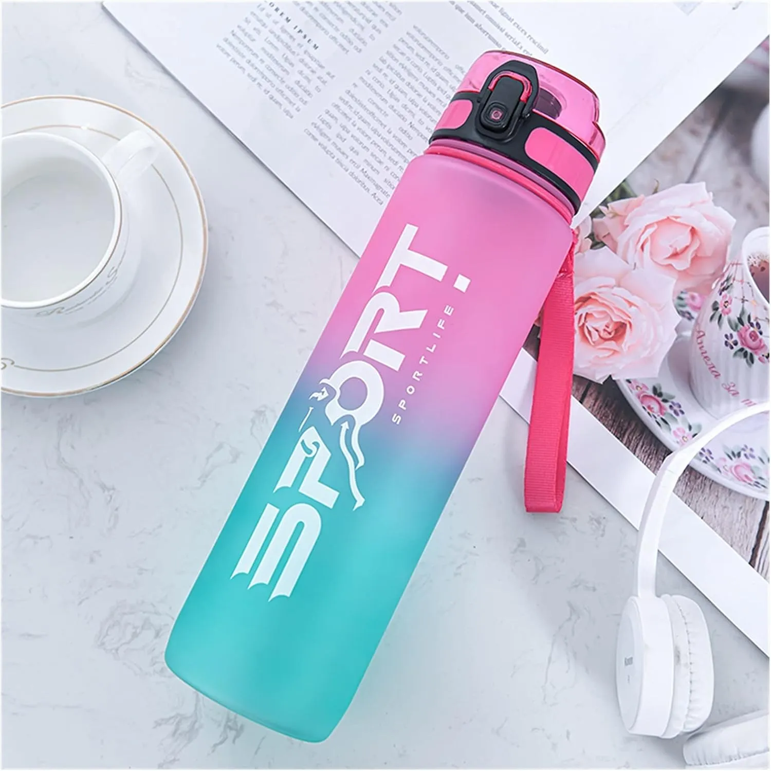 Water Bottle 1L Sport Bottle Water Cup Bottle Outdoor Travel Portable Leak Proof Drink Glass Home Plastic Fitness Glass No BPA water bottle