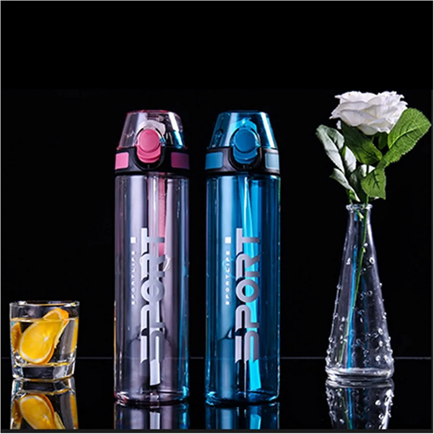 Water Bottle Sports Water Bottle 500ml 1000ml Outdoor Travel Portable Leak Proof Drink Plastic Drink Bottle Riding Equipment water bottle
