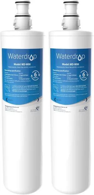Waterdrop 3US-MAX-F01 Maximum Under Sink Water Filter, Replacement for Filtrete® 3US-PF01, 3US-PS01, 3US-MAX-S01, Aqua-Pure C-Cyst-FF, Manitowoc K-00337, K-00338, NSF/ANSI 42 Certified, Pack of 2