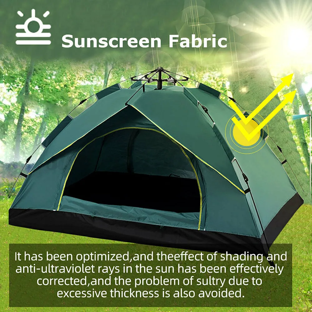 Waterproof Automatic Camping Tent 3-4 Person Come with Moisture Proof Pad(Blue)-NSW_Rural