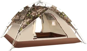 Waterproof Camping Tent for 1 2 3 4 Person with Carry Bag Easy Instant Pop Up Tent Portable Automatic Venting Sun Shelter Hydraulic Rainproof Tent with Rain Fly for Outdoor Camping Equipment