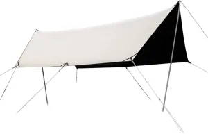 Waterproof Camping Tent Tarp - Portable Tarp Multifunctional Outdoor Camping Traveling Awning Backpacking Tarp Shelter Rain Tarp Including Tent Stakes and Carry Bag (Color : Ivory White, Siz