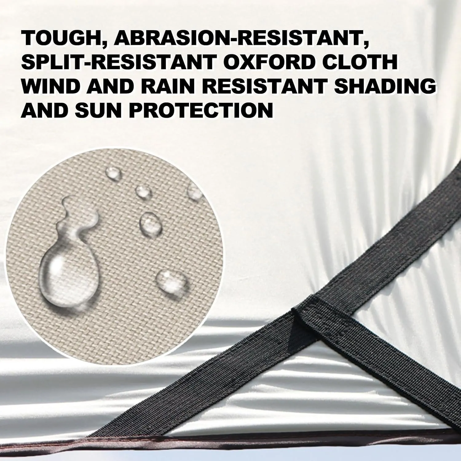Waterproof Camping Tent Tarp - Portable Tarp Multifunctional Outdoor Camping Traveling Awning Backpacking Tarp Shelter Rain Tarp Including Tent Stakes and Carry Bag (Color : Ivory White, Siz