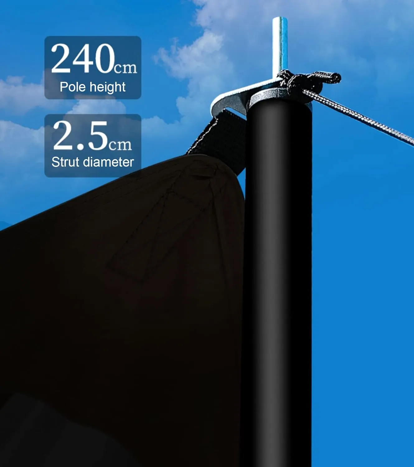 Waterproof Camping Tent Tarp Sun Shelter,Hammock Rain Fly Tarp,Portable Light Ripstop Rain & Wind Protection Tarp Cover for Camping Hammock & Tent Areas,with Accessories (Black,11.5 x 16.4ft) (