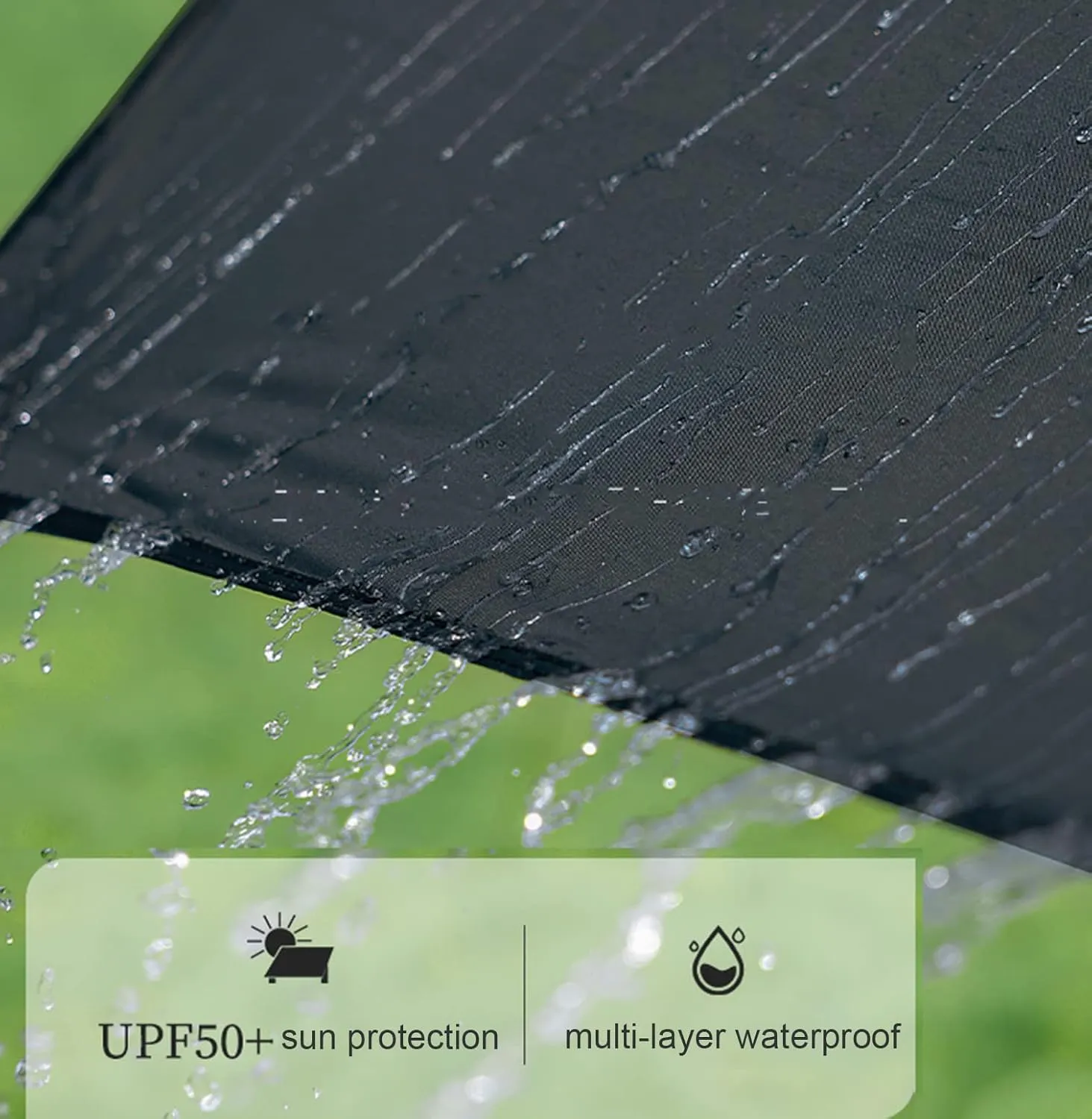 Waterproof Camping Tent Tarp Sun Shelter,Hammock Rain Fly Tarp,Portable Light Ripstop Rain & Wind Protection Tarp Cover for Camping Hammock & Tent Areas,with Accessories (Black,11.5 x 16.4ft) (