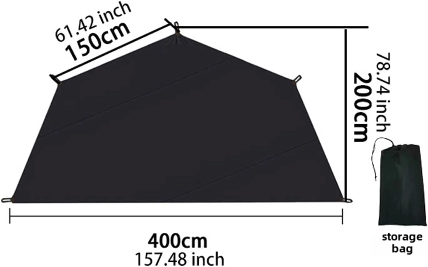 Waterproof Tent Footprint Picnic Blanket with Storage Pouch Multipurpose Ground Sheet Mat for Trekking Outdoor Activities
