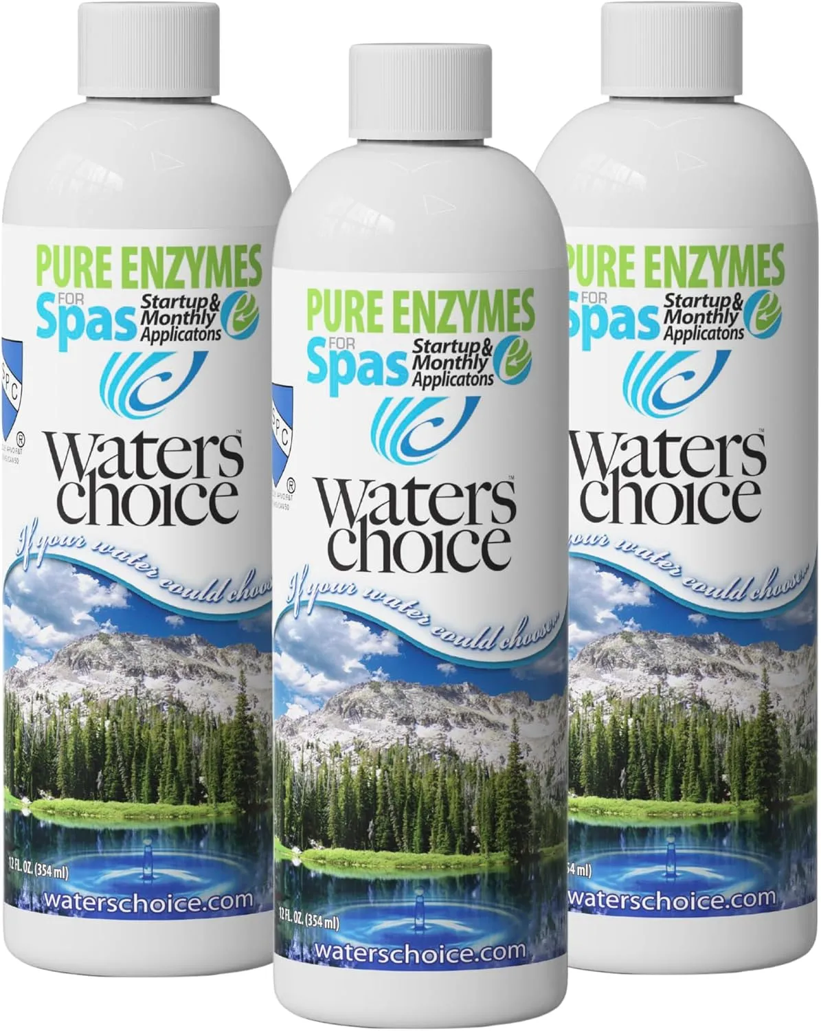 Waters Choice Pure Enzymes for Spas 3 Pack- Hot Tub Enzyme Cleaner & Spa Water Clarifier – Chemical-Free Hot Tub Cleaner, Spa Enzyme Treatment for Crystal Clear Water, No Harsh Chemicals