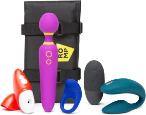 We-Vibe Sync 2 Green App Control Couples Vibrator & Romp Pleasure Kit with Wand, Clitoral Suction Toy & Cock Ring - Couples Sex Toys Bundle