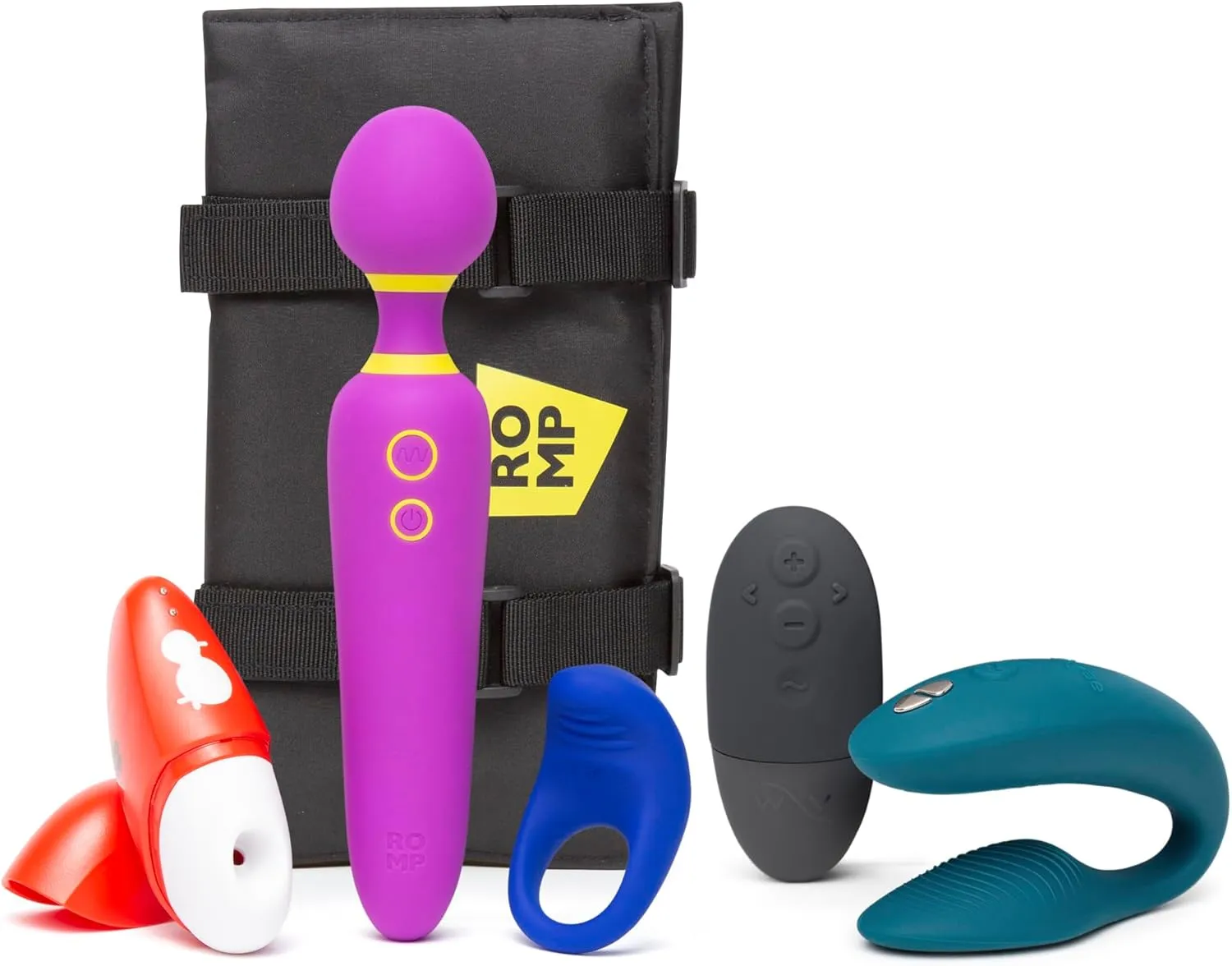 We-Vibe Sync 2 Green App Control Couples Vibrator & Romp Pleasure Kit with Wand, Clitoral Suction Toy & Cock Ring - Couples Sex Toys Bundle