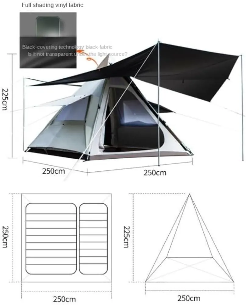 Weatherproof Tents Fully Automatic Double-Layer Tent Outdoor Portable Camping Thickened Rainproof Camping Equipment Tent Camping and Hiking Tents