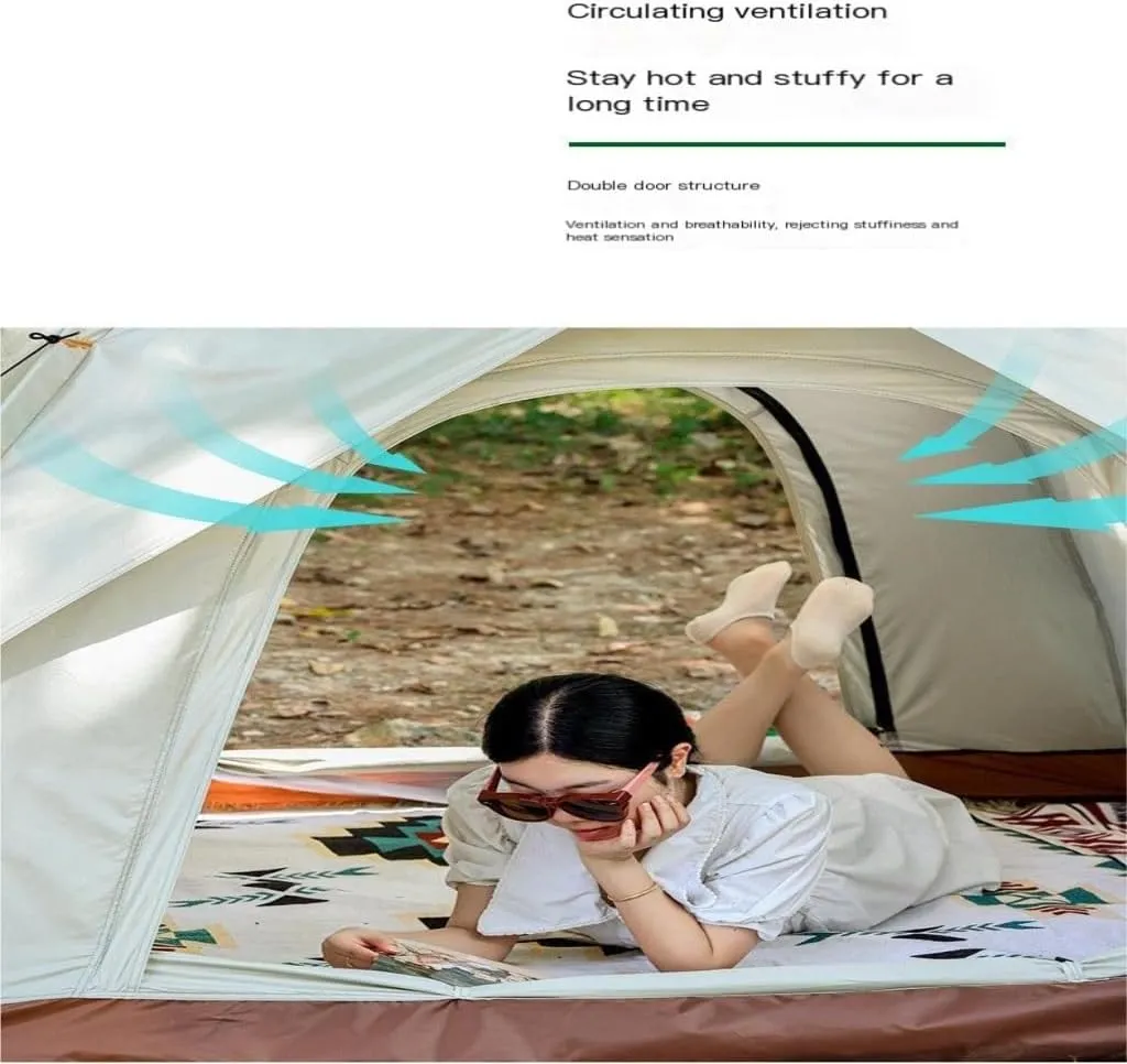 Weatherproof Tents Outdoor Camping Tent Semi-Automatic Outdoor Tent Installation-Free Portable Folding Double-Layer Camping Tent Camping and Hiking Tents